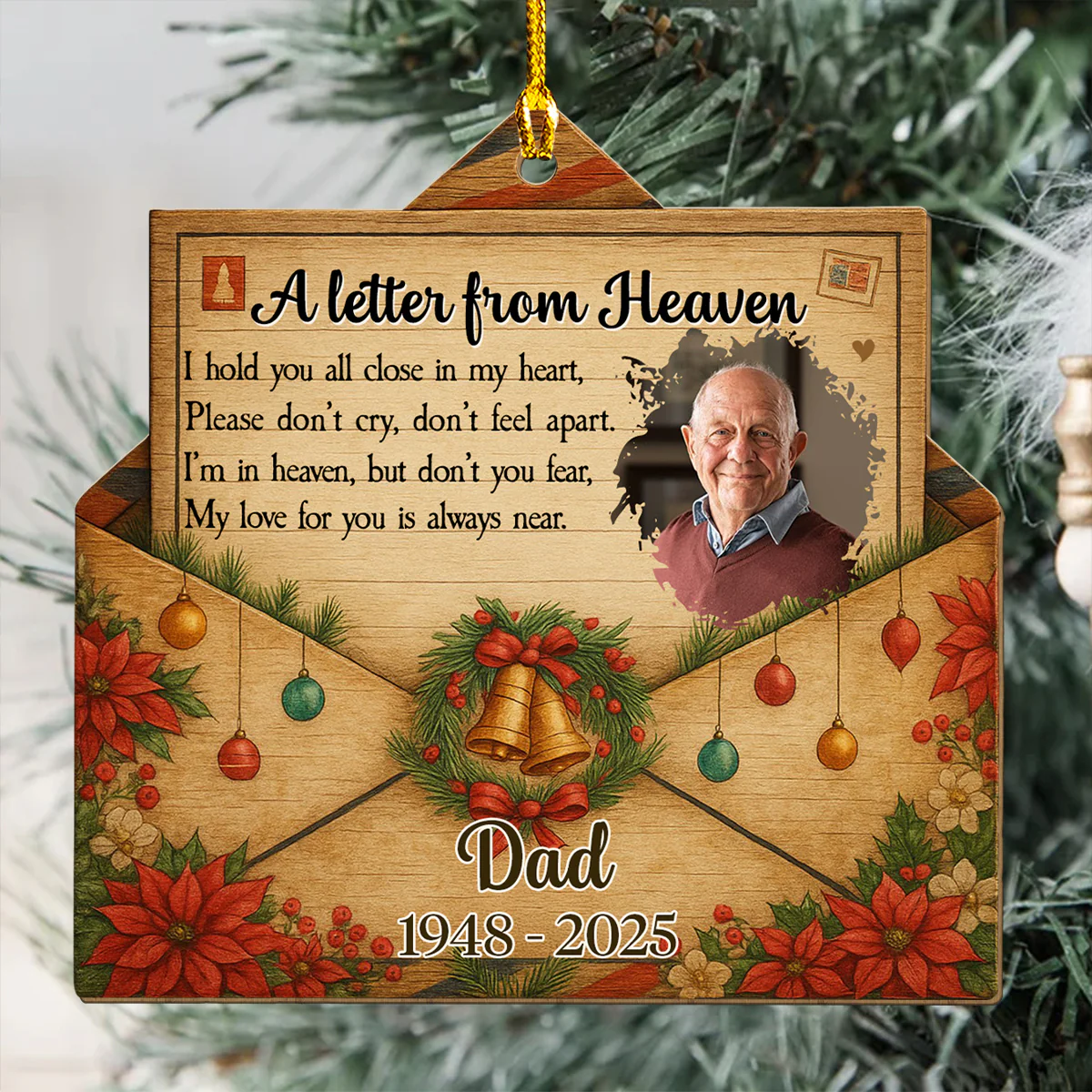 A Touch From Heaven - Personalized Custom Wood Ornament