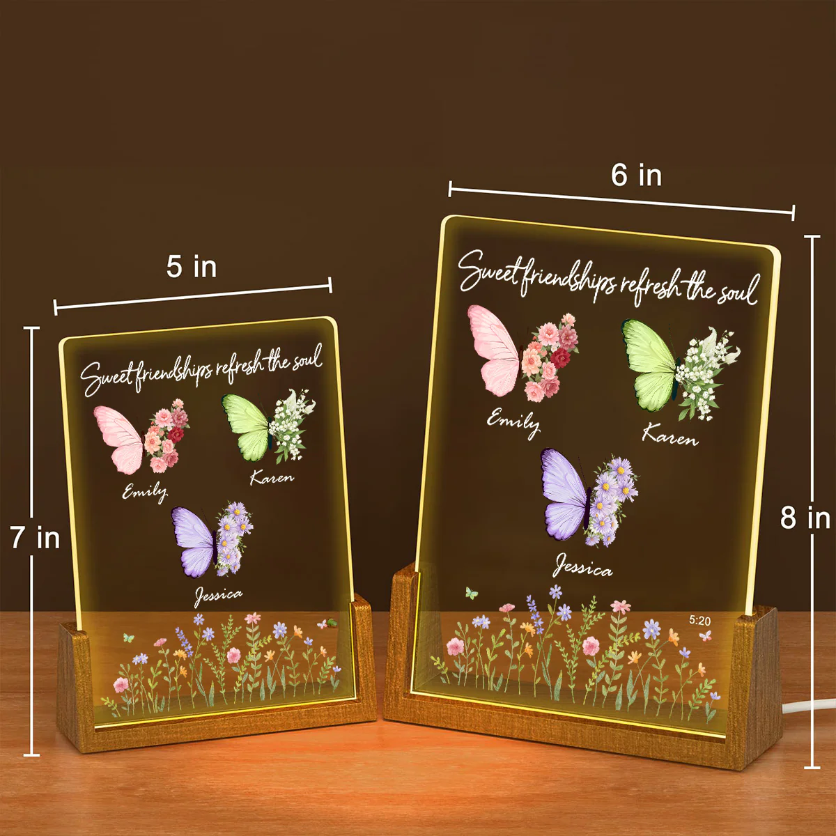 A True Friend Refreshes You - Personalized Custom Plaque With Walnut Base - Image 4