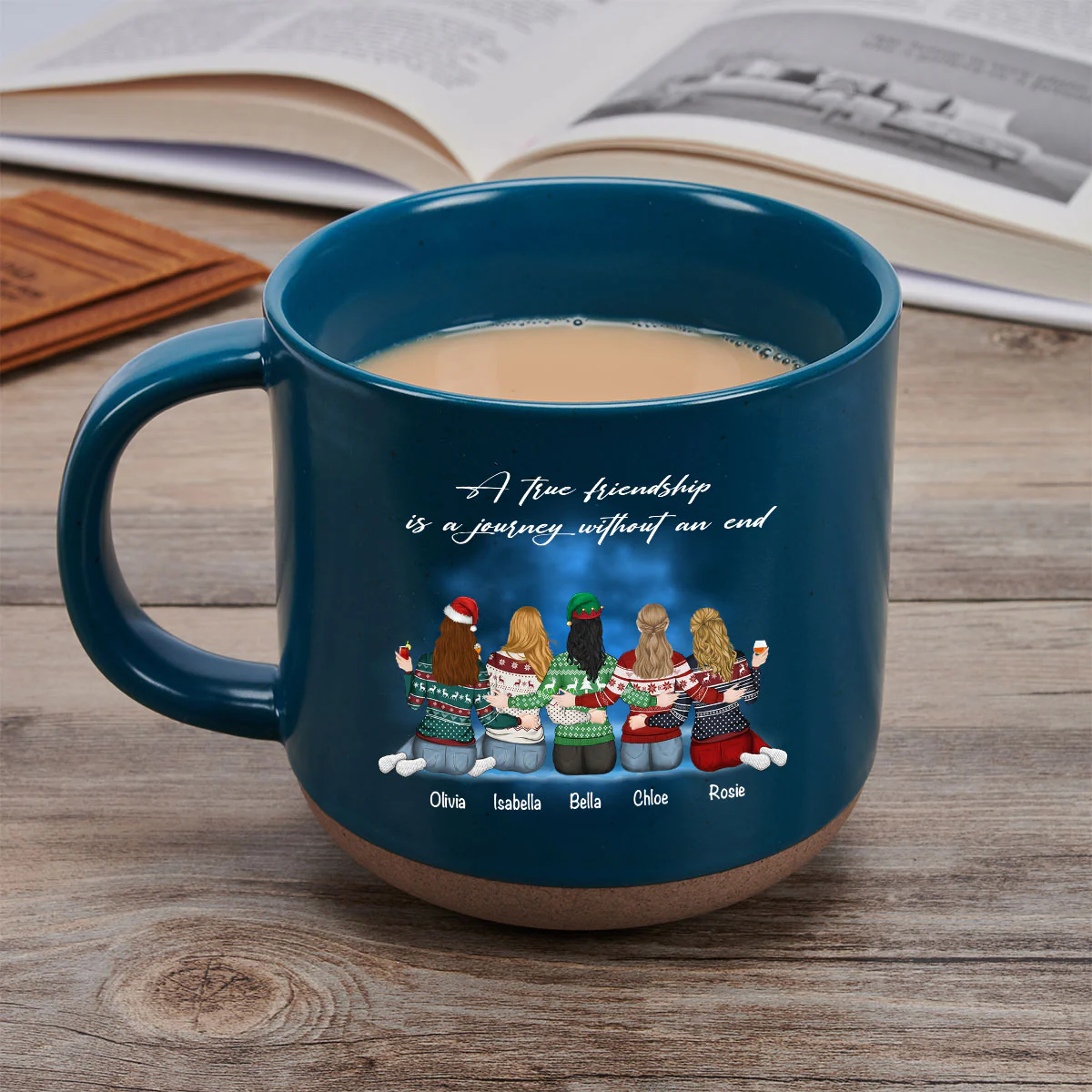 A True Friendship - Personalized Custom Pottery Mug - Image 2