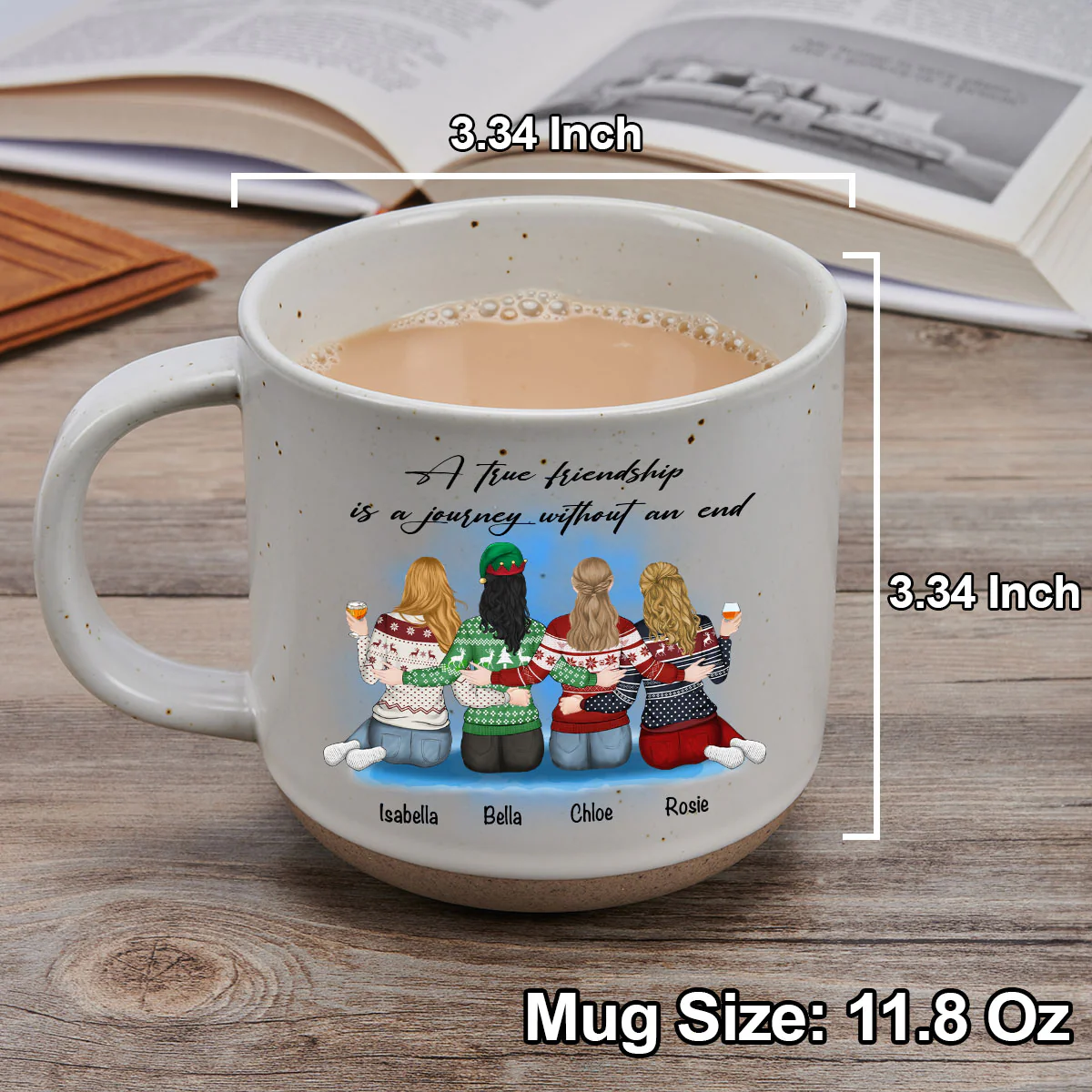 A True Friendship - Personalized Custom Pottery Mug - Image 4