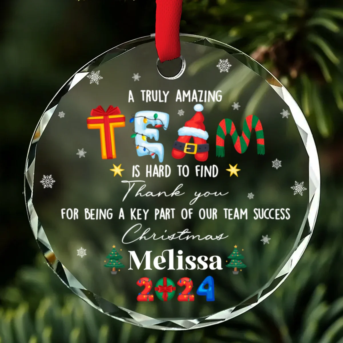 A Truly Amazing Team - Personalized Custom Glass Ornament - Image 6