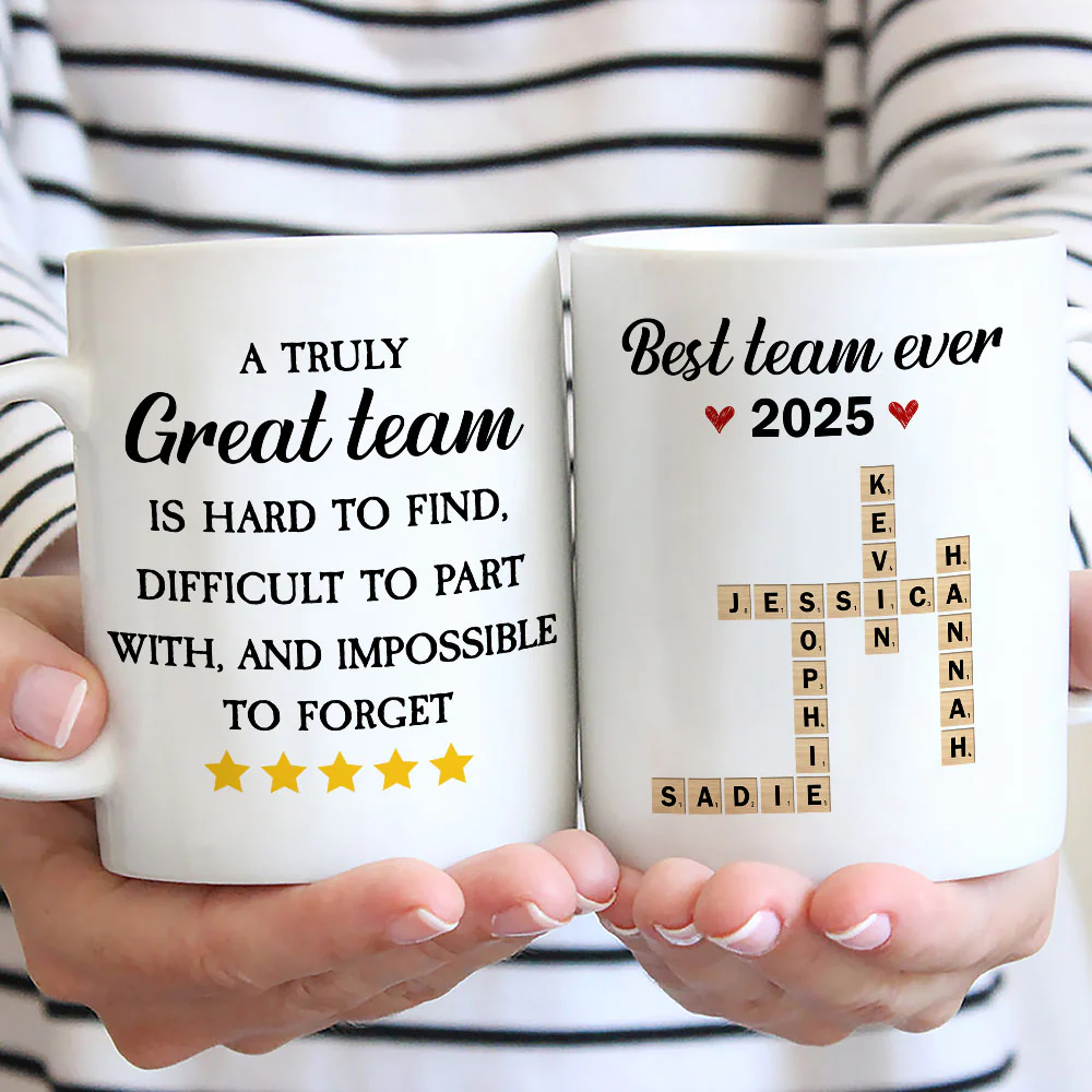 A Truly Great Team - Personalized Custom Coffee Mug - Image 2