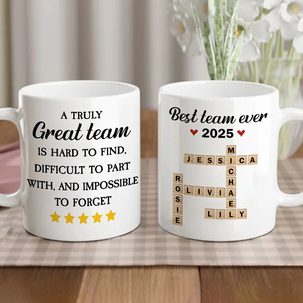 A Truly Great Team - Personalized Custom Coffee Mug - Image 3