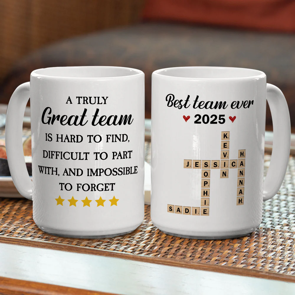 A Truly Great Team - Personalized Custom Coffee Mug - Image 4