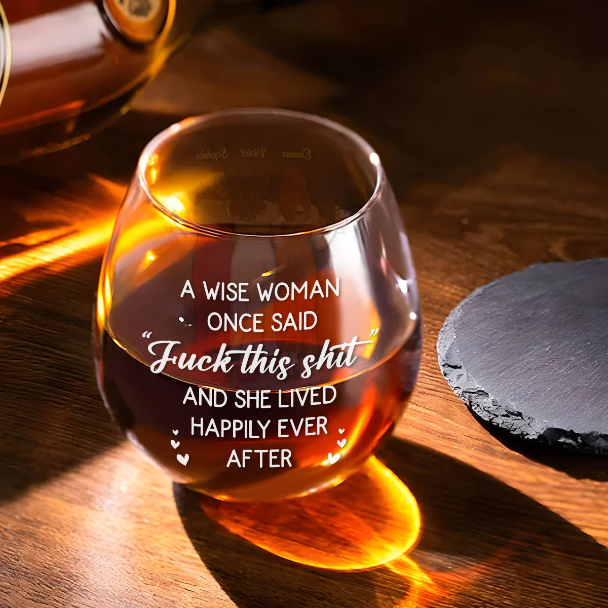A Wise Woman Once Said That - Personalized Custom Wine Glass - Image 3