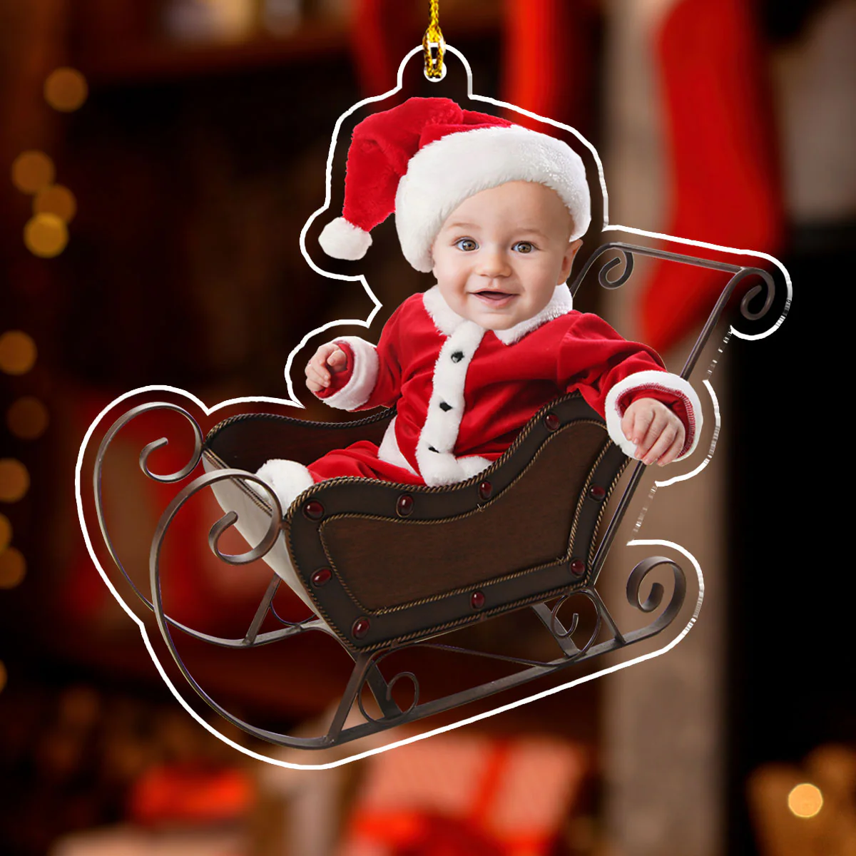 Adorable Newborn Baby - Personalized Custom Acrylic Ornament - Image 2