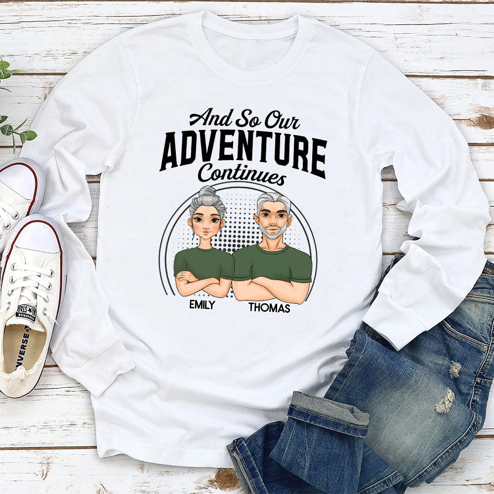 Adventure Continues - Personalized Custom Long Sleeve T-shirt - Image 2