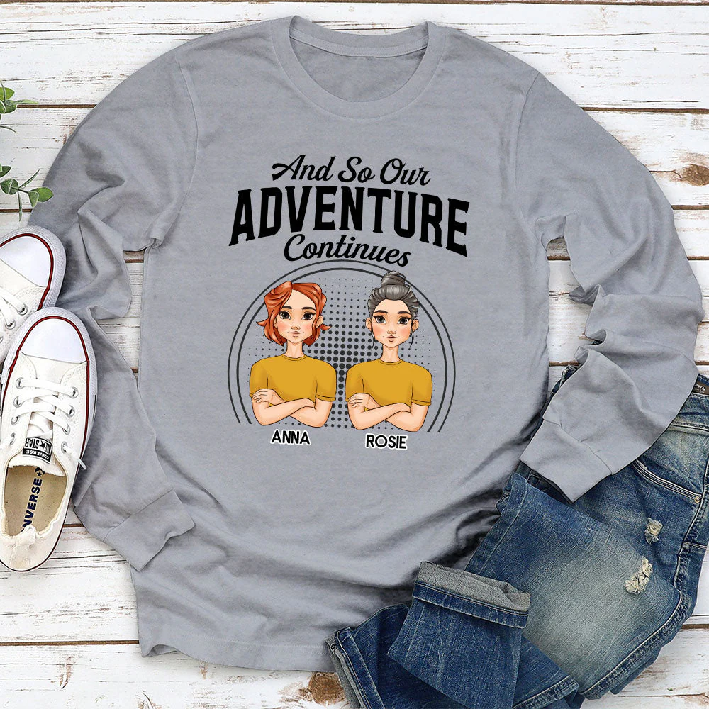 Adventure Continues - Personalized Custom Long Sleeve T-shirt - Image 3