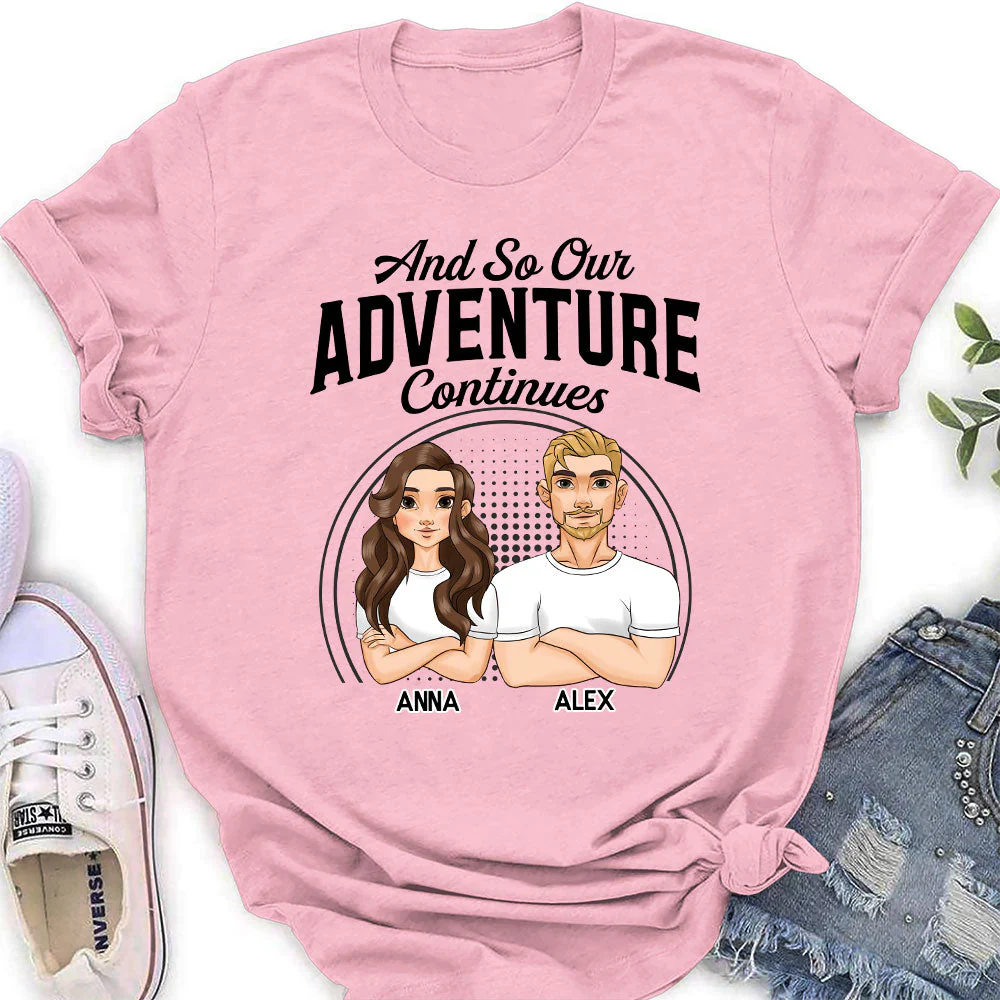 Adventure Continues - Personalized Custom Women's T-shirt - Image 3