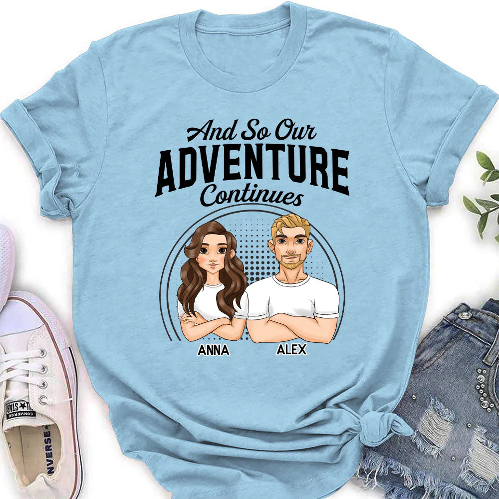 Adventure Continues - Personalized Custom Women's T-shirt - Image 4