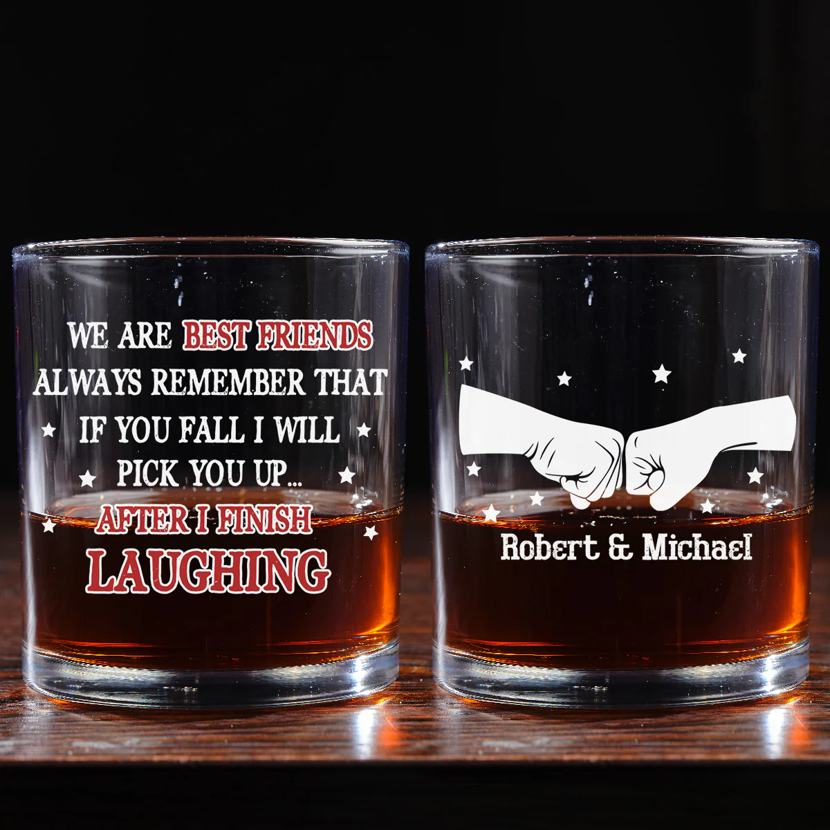 When I Finish Laughing - Personalized Custom Whiskey Glass