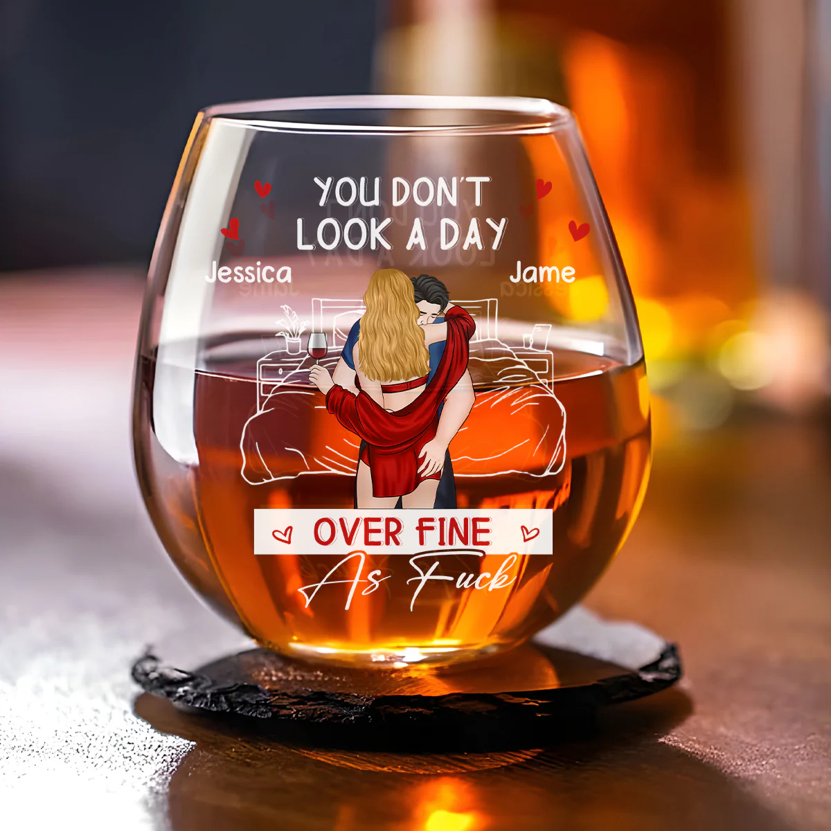 Aging Gracefully Still So Fine- Personalized Custom Wine Glass