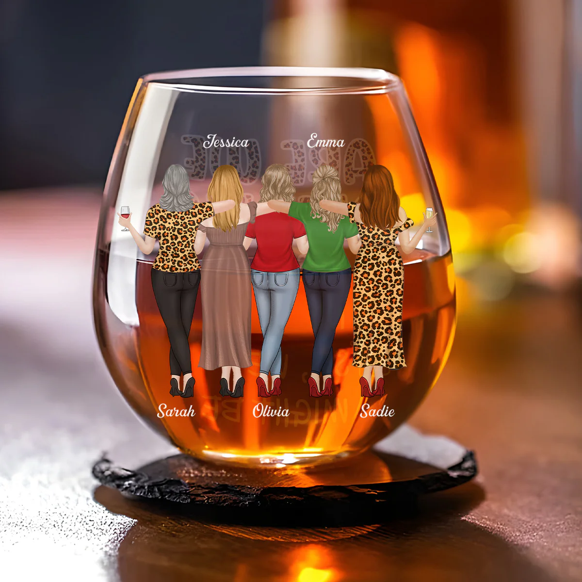 Alcohol Best Friends - Personalized Custom Wine Glass - Image 4