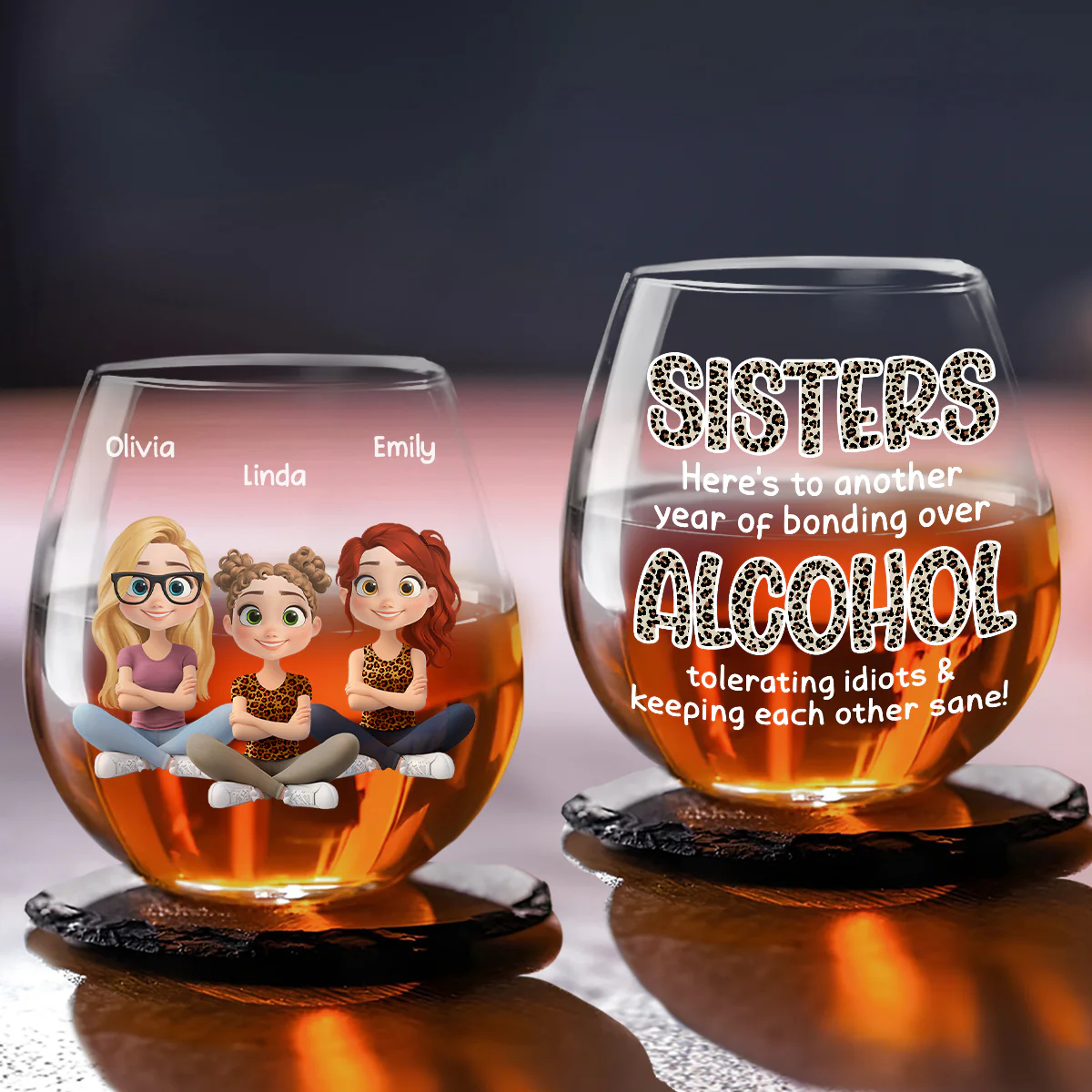 Alcohol Tolerating Cartoonize - Personalized Custom Wine Glass - Image 4