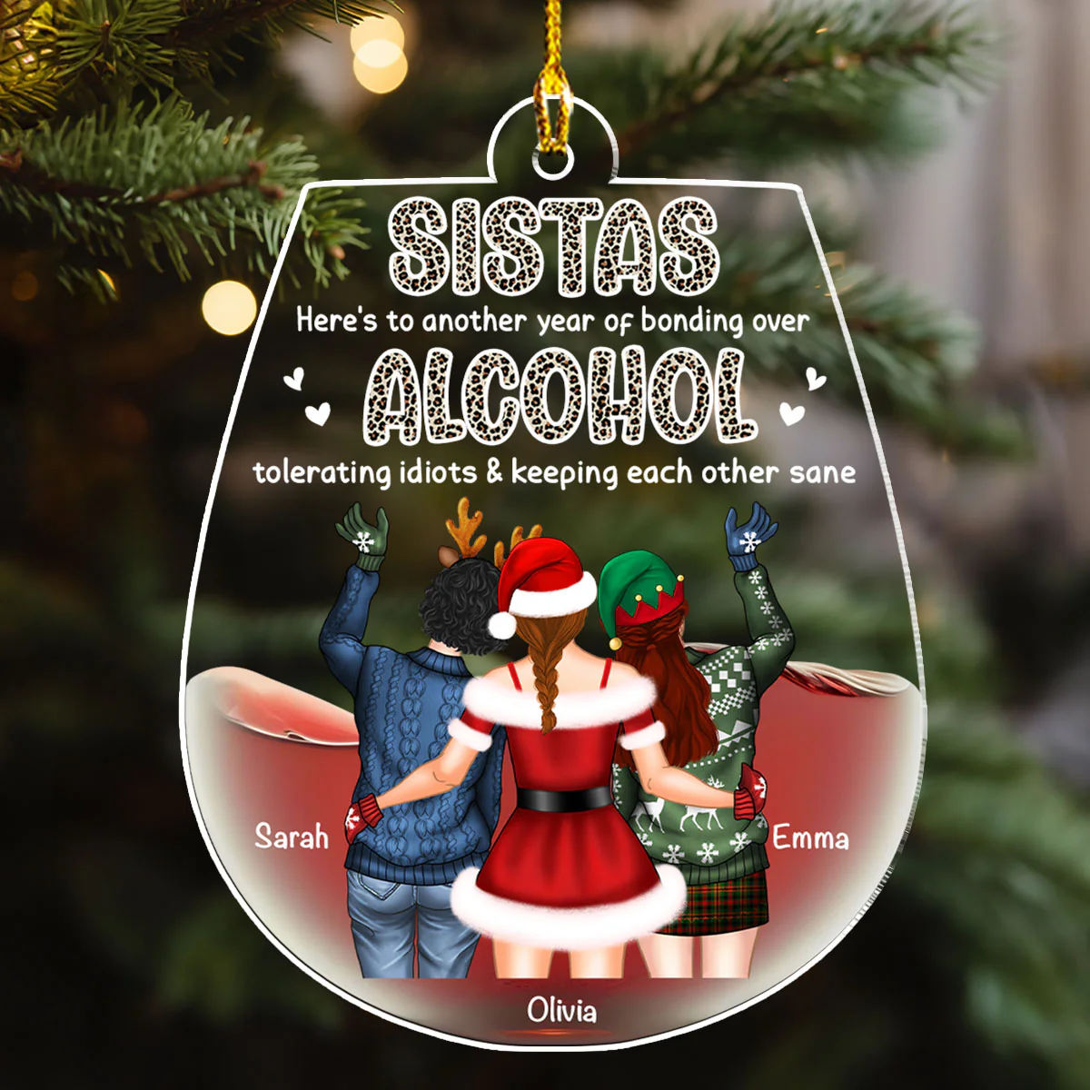 Alcohol Tolerating - Personalized Custom Acrylic Ornament - Image 2