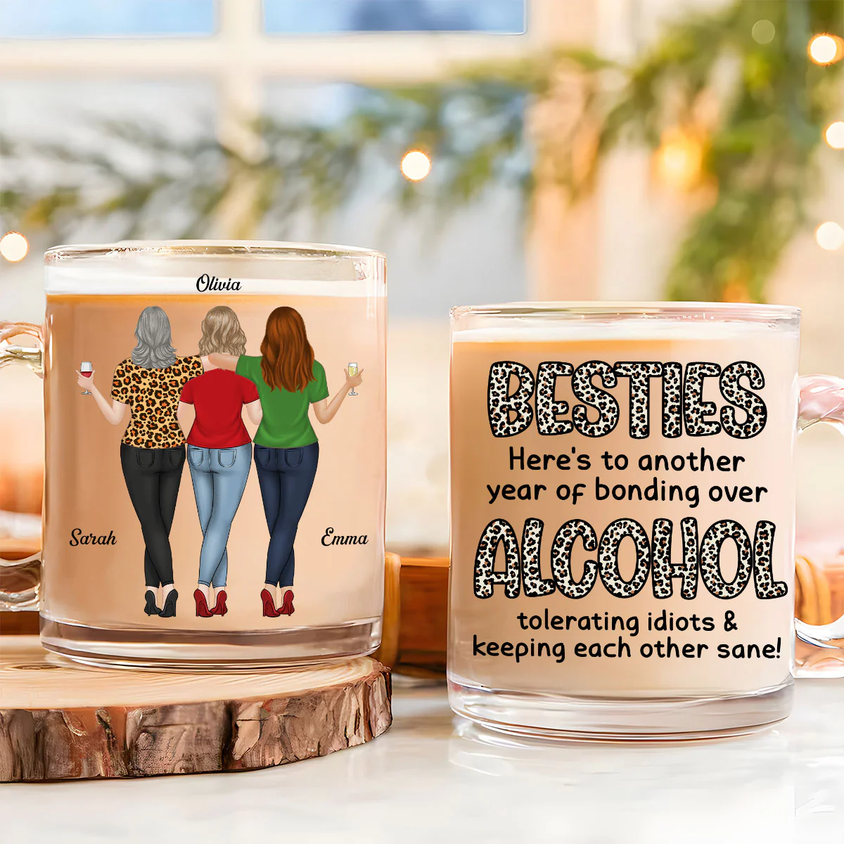 Alcohol Tolerating - Personalized Custom Glass Mug - Image 2