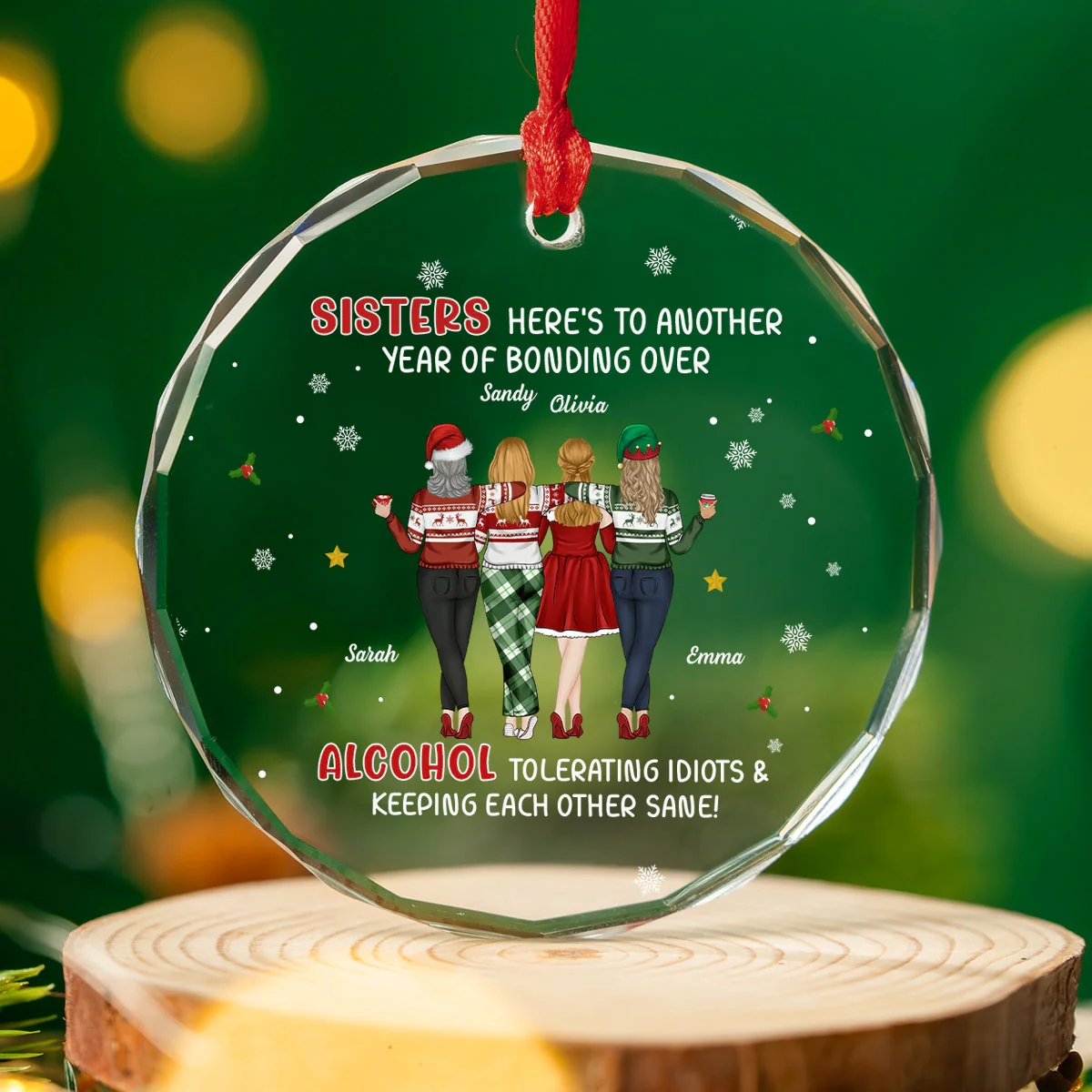 Alcohol Tolerating - Personalized Custom Glass Ornament - Image 4