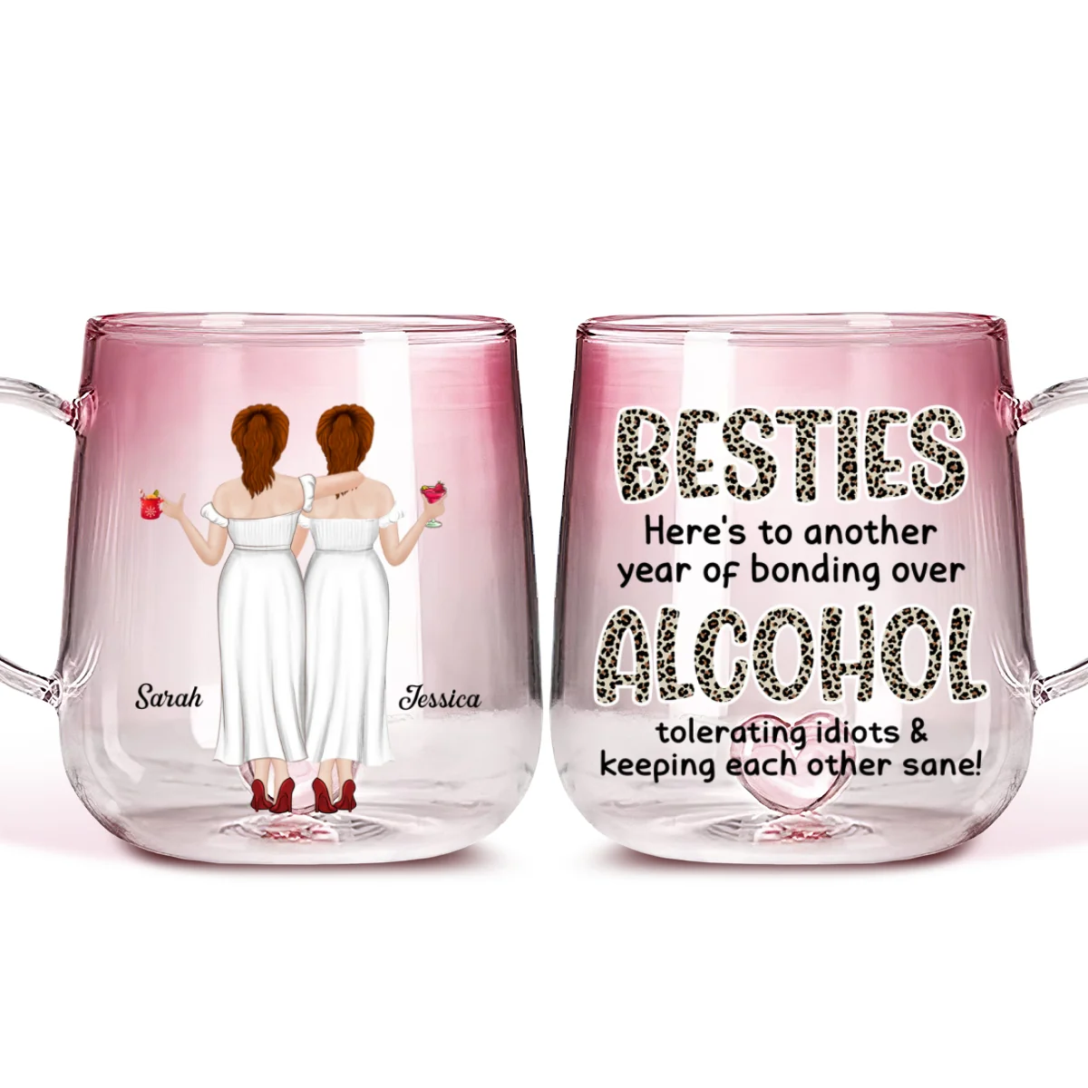 Alcohol Tolerating - Personalized Custom Pink Gradient Glass Mug - Image 4
