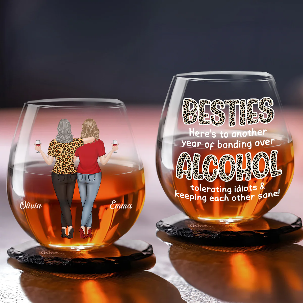 Alcohol Tolerating - Personalized Custom Wine Glass