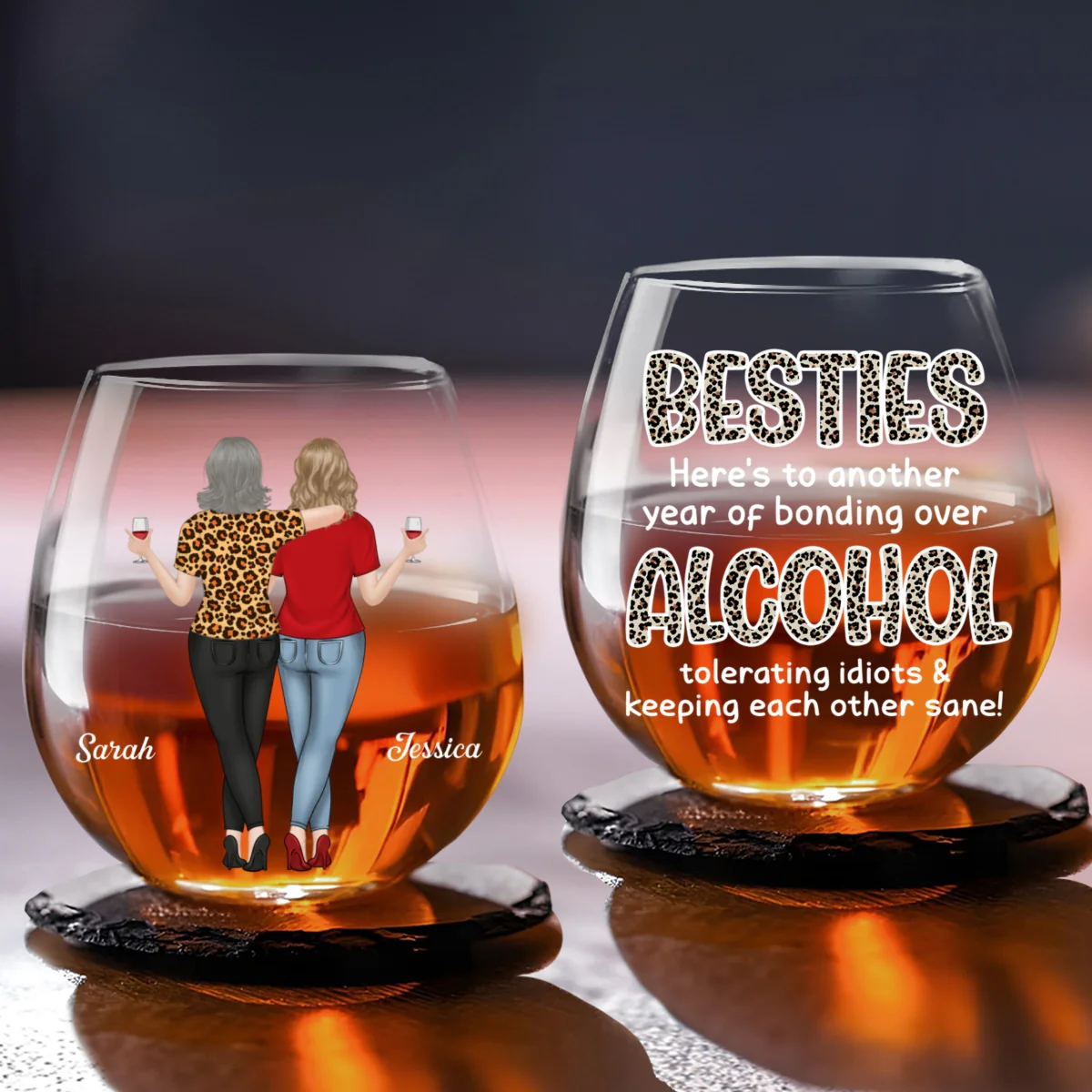 Alcohol Tolerating - Personalized Custom Wine Glass - Image 6