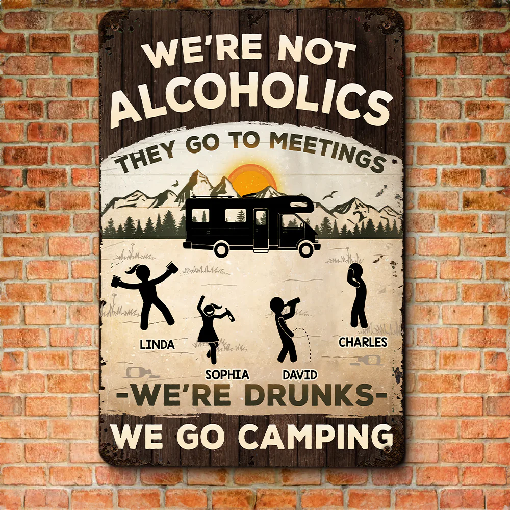 Alcoholics Go To Meetings - Personalized Custom Metal Sign - Image 5