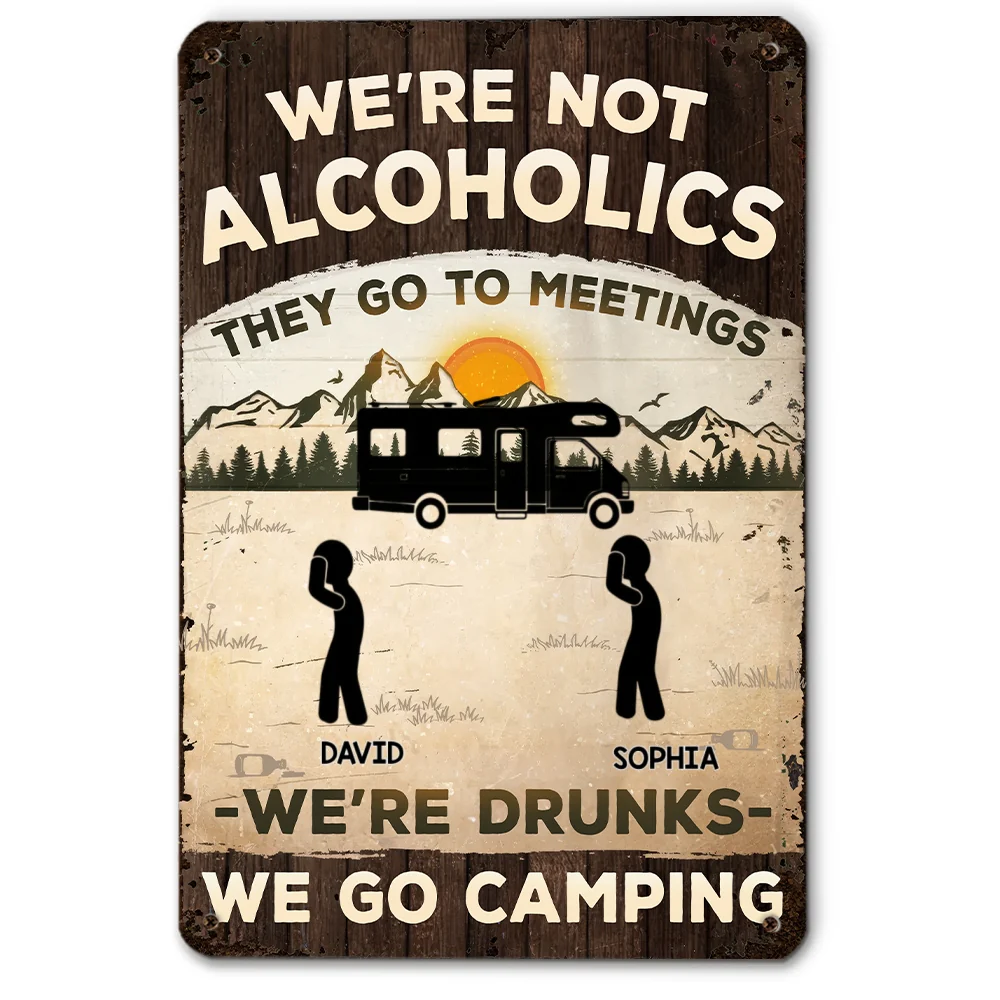 Alcoholics Go To Meetings - Personalized Custom Metal Sign - Image 7