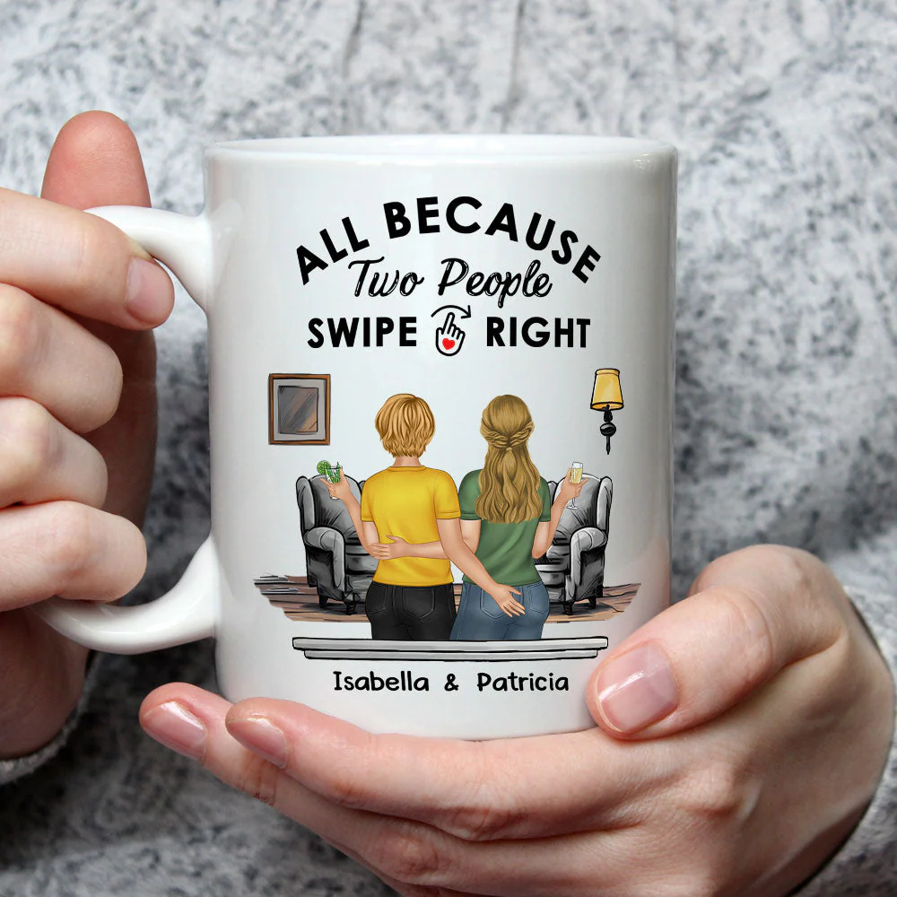 All Because - Personalized Custom Coffee Mug - Image 2
