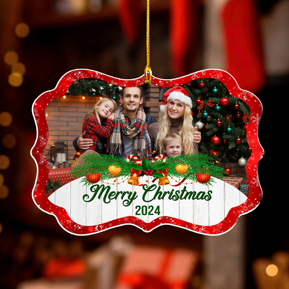 All Hearts Come Home For Christmas - Personalized Custom Acrylic Ornament - Image 4