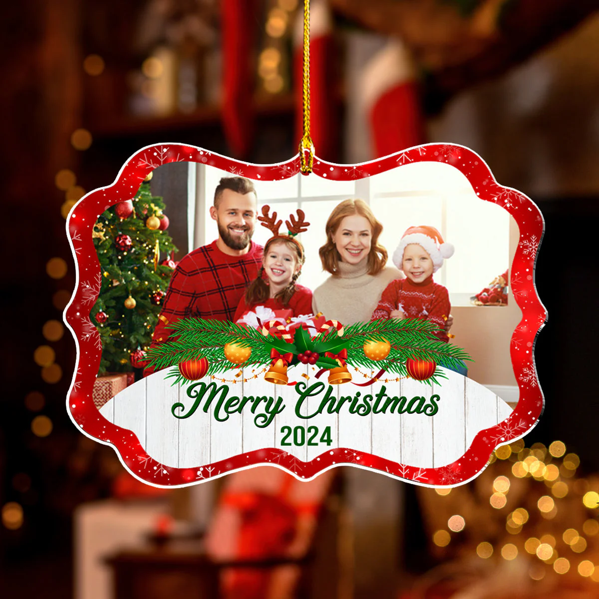 All Hearts Come Home For Christmas - Personalized Custom Acrylic Ornament - Image 5
