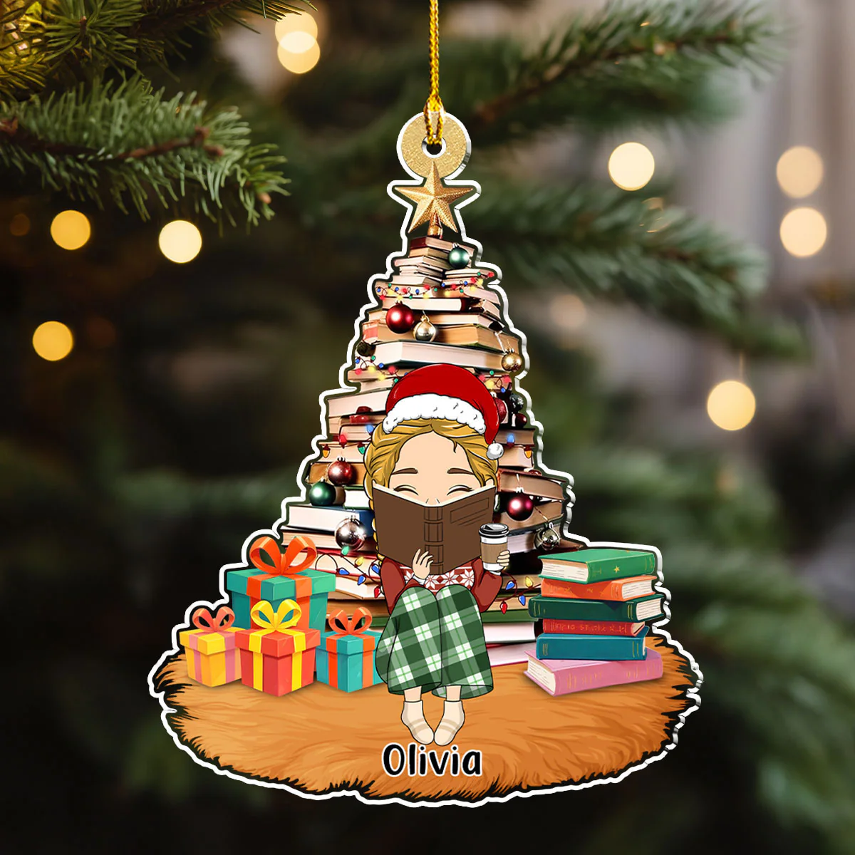 All I Want For Christmas Is A Good Book - Personalized Custom Acrylic Ornament - Image 2