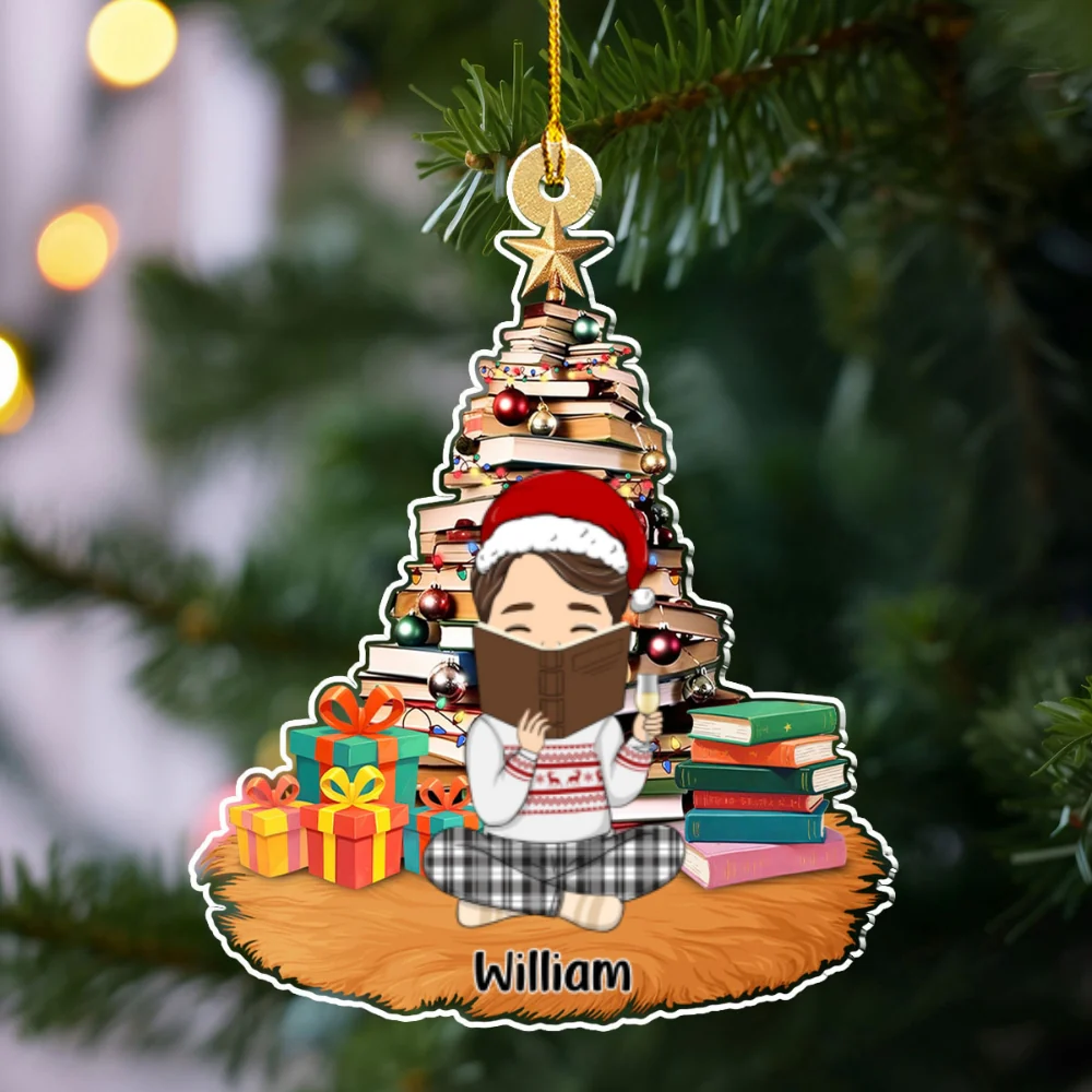 All I Want For Christmas Is A Good Book - Personalized Custom Acrylic Ornament - Image 5