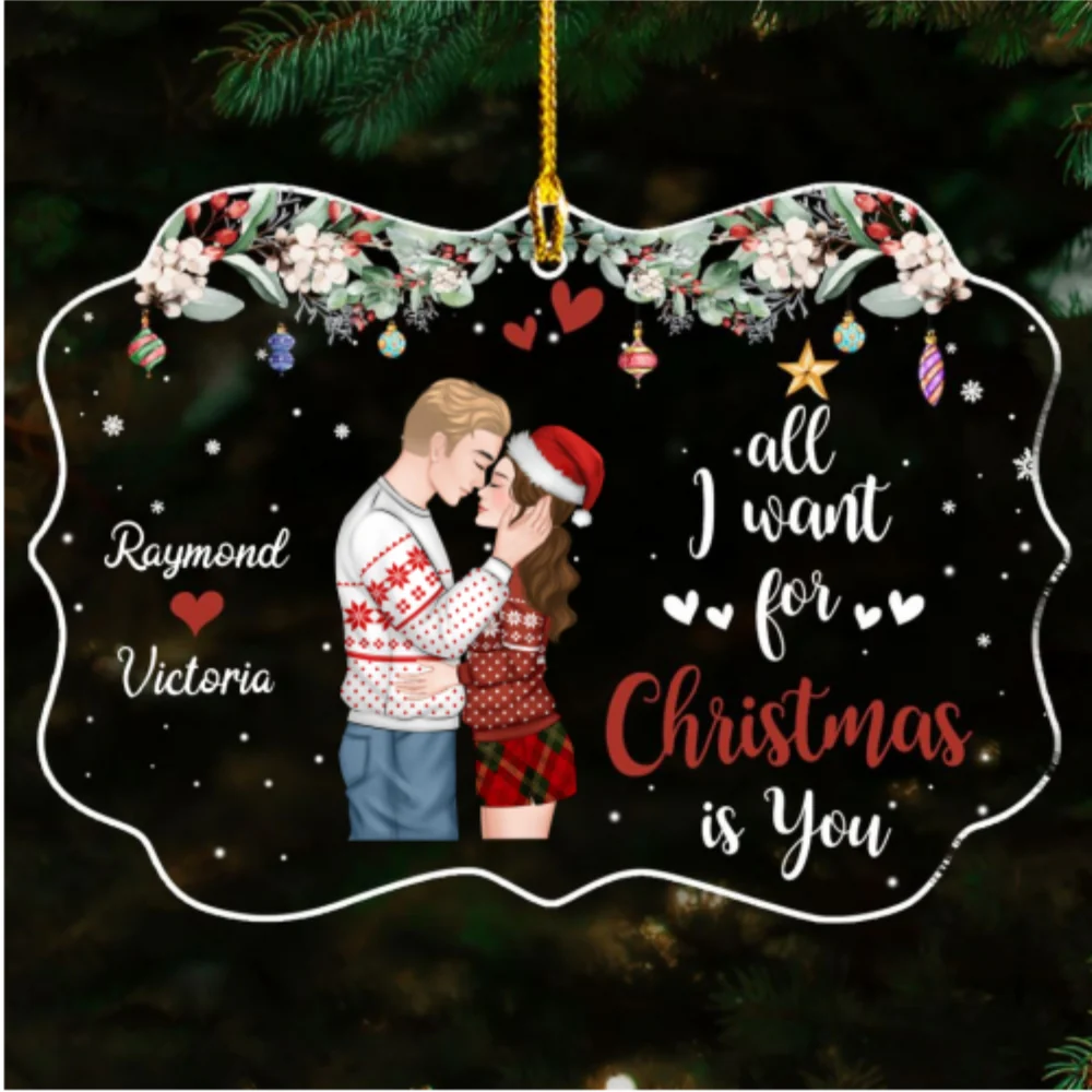 All I Want For Christmas Is You - Personalized Custom Acrylic Ornament - Image 5