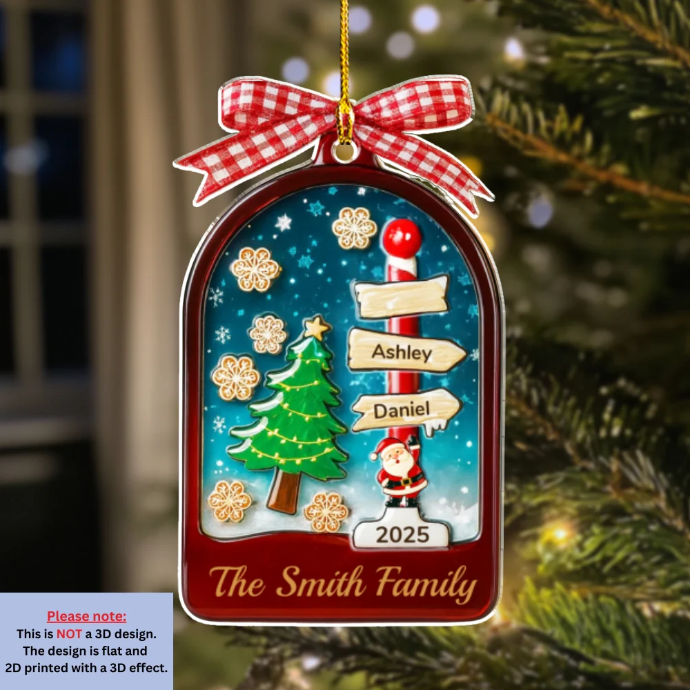 All Is Bright Family - Personalized Custom Acrylic Ornament - Image 6