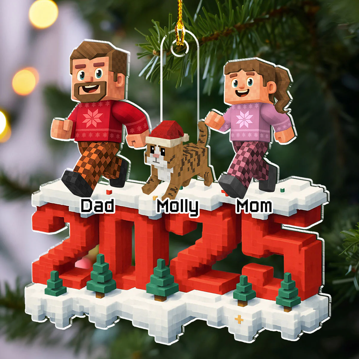 All Of Us And Cats - Personalized Custom 3D Effect Acrylic Ornament - Image 3