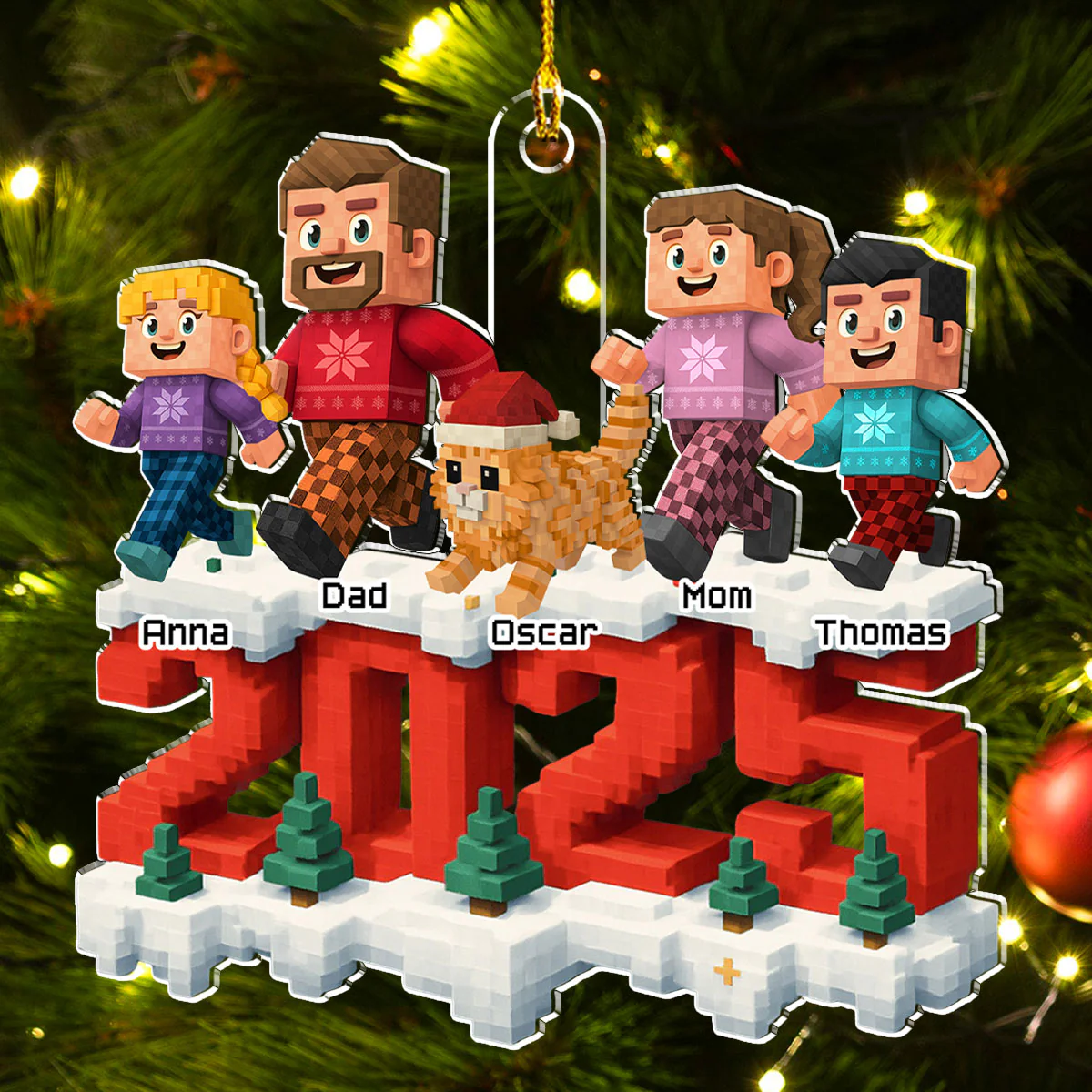 All Of Us And Cats - Personalized Custom 3D Effect Acrylic Ornament - Image 4