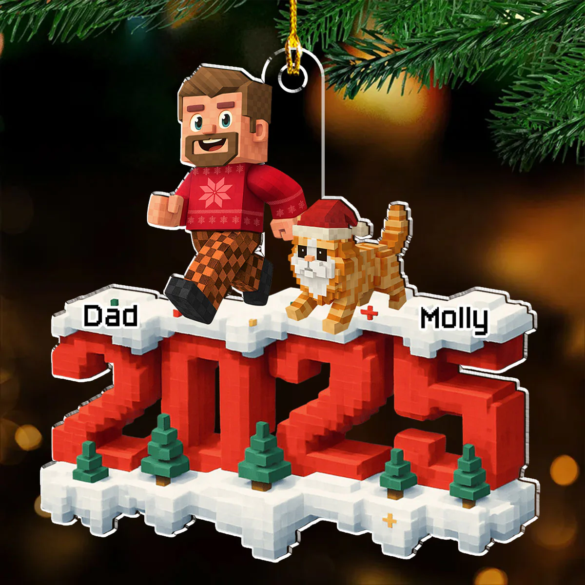All Of Us This Year - Personalized Custom 3D Effect Acrylic Ornament - Image 2