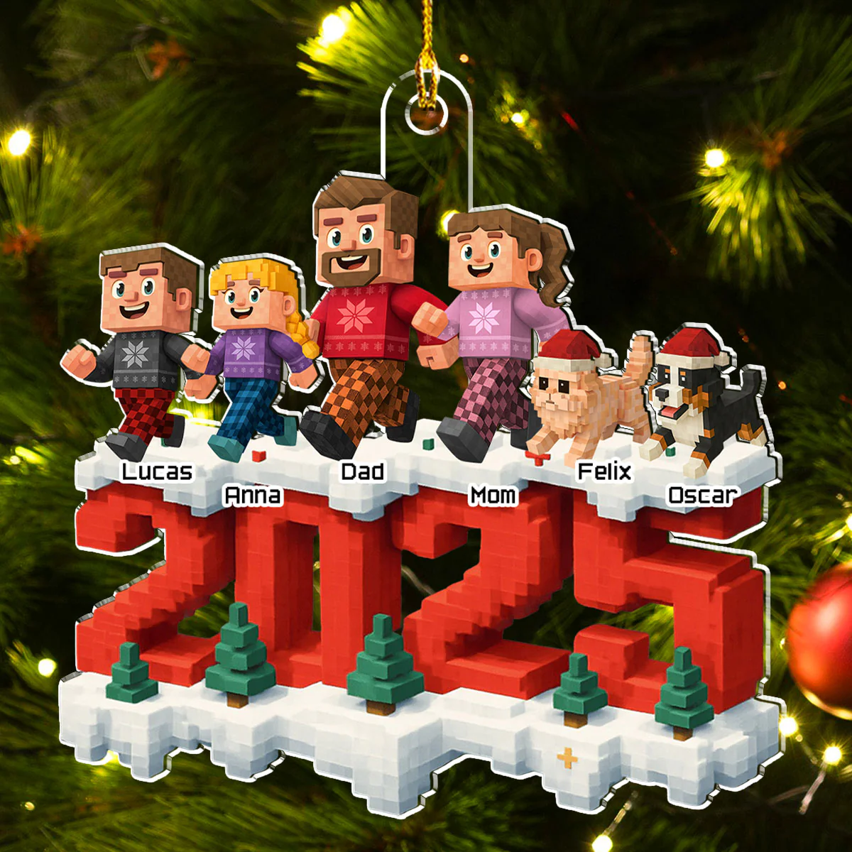 All Of Us This Year - Personalized Custom 3D Effect Acrylic Ornament - Image 4