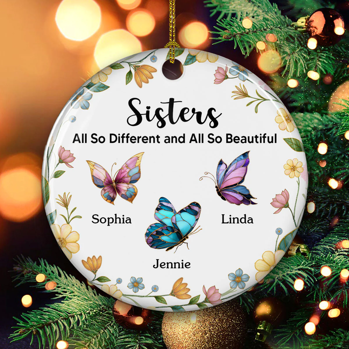 All So Beautiful - Personalized Custom Ceramic Ornament - Image 3