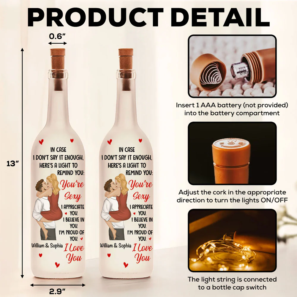 All the Reasons I Love You - Personalized Custom Bottle Lamp - Image 6