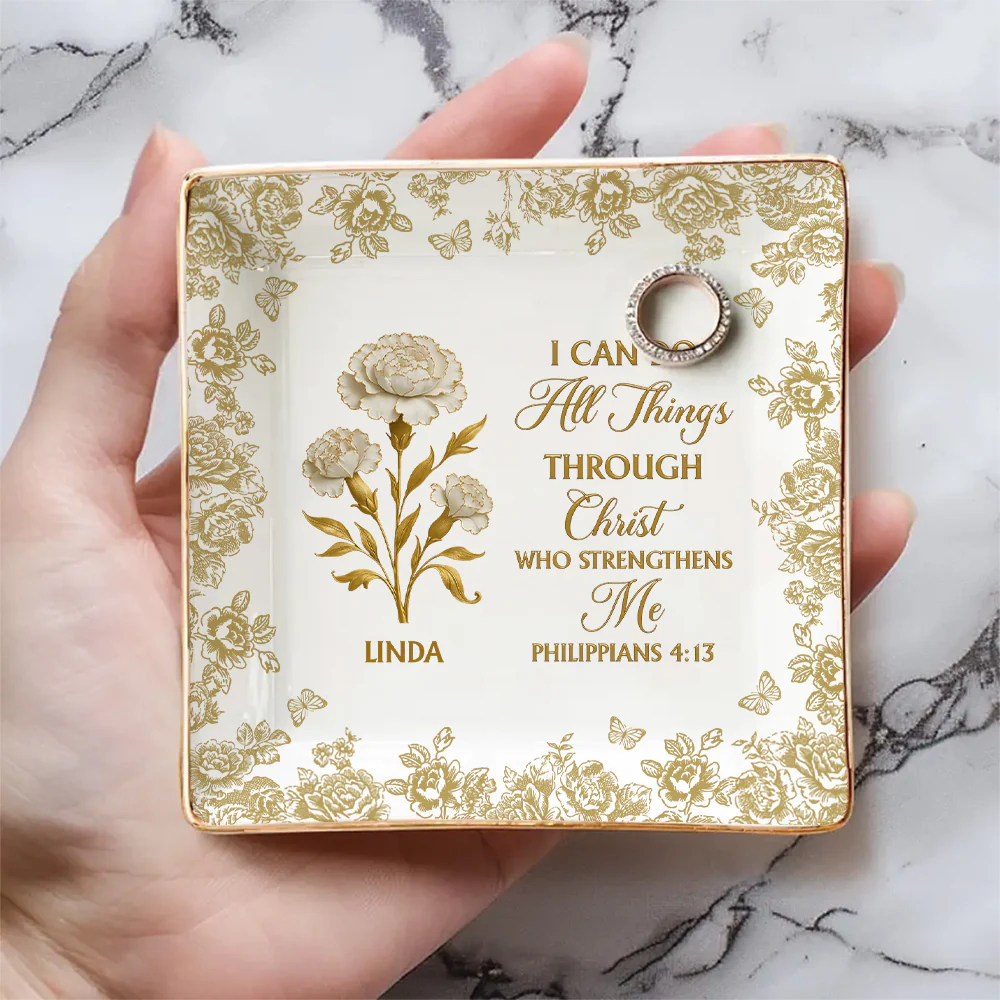 All Things Through Christ - Personalized Custom Jewelry Dish - Image 4