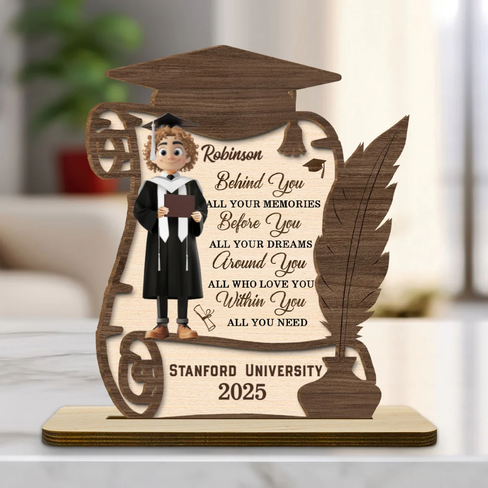 All Your Dreams Come True - Personalized Custom 2-Layer Wood Plaque With Flat Base - Image 7