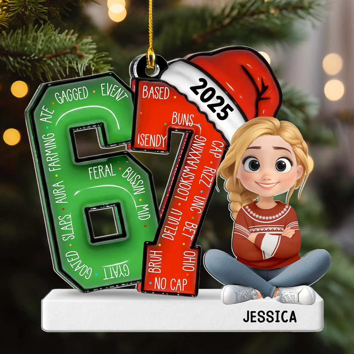 Alpha Six Seven Slang - Personalized Custom Acrylic Ornament