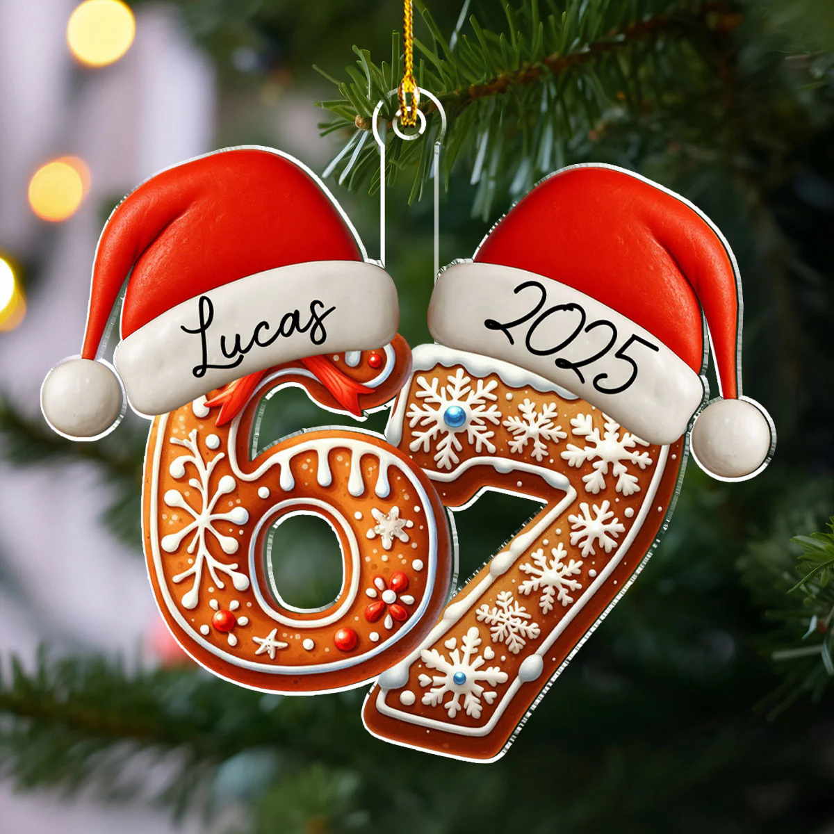 Alpha Six Seven Slang - Personalized Custom Acrylic Ornament - Image 3