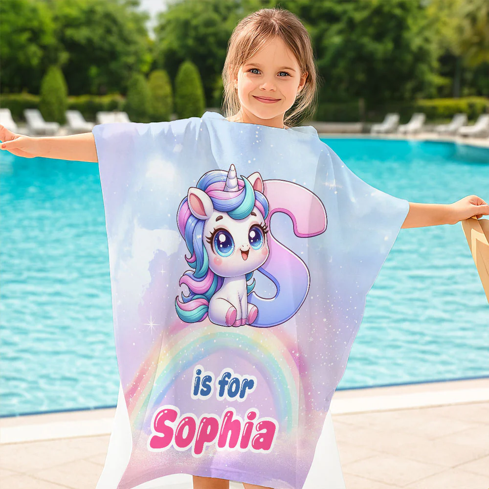 Alphabet Game Cartoon - Personalized Custom Hooded Beach Towel - Image 3