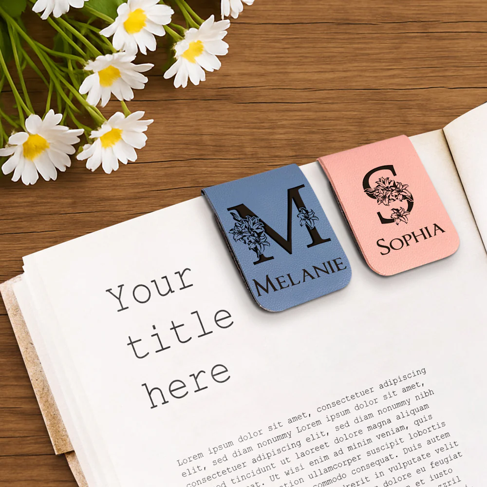 Alphabet - Personalized Custom Leather Bookmark - Image 2