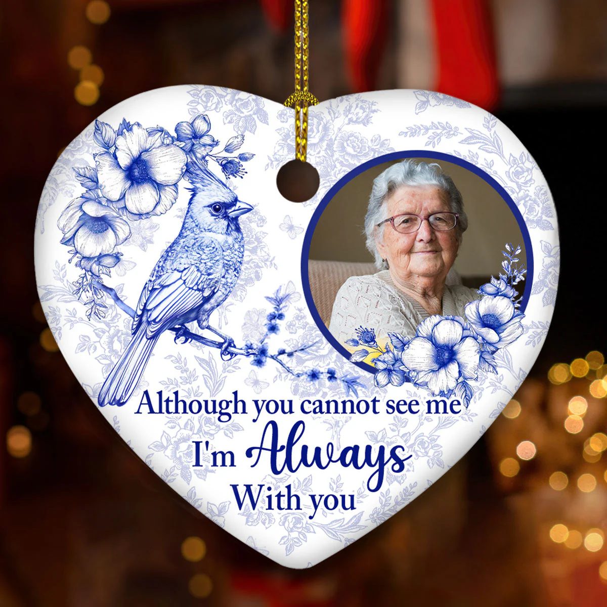 Although You Cannot See Me -  Personalized Custom Ceramic Ornament - Image 3