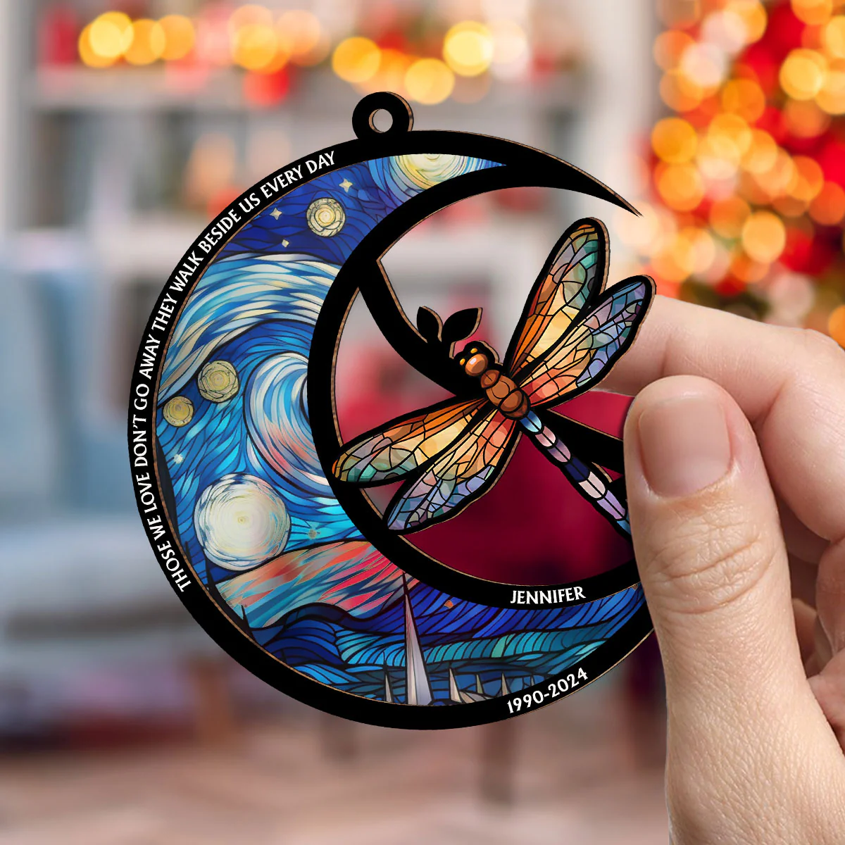 Although You Cannot See Me - Personalized Custom Suncatcher Ornament - Image 3