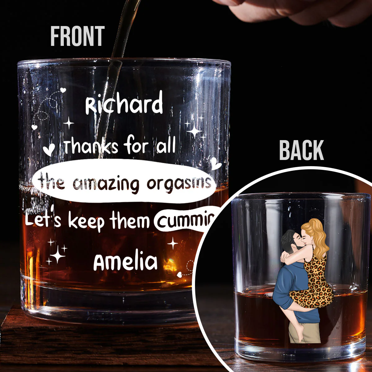 Always Be By Your Side - Personalized Custom Whiskey Glass - Image 2