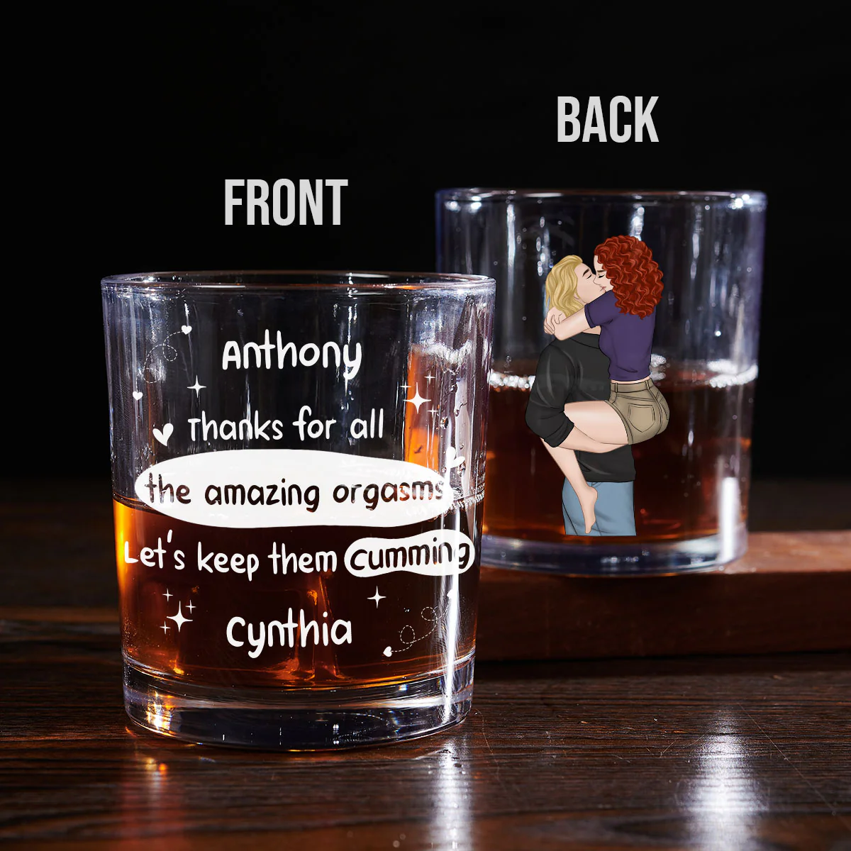 Always Be By Your Side - Personalized Custom Whiskey Glass - Image 4