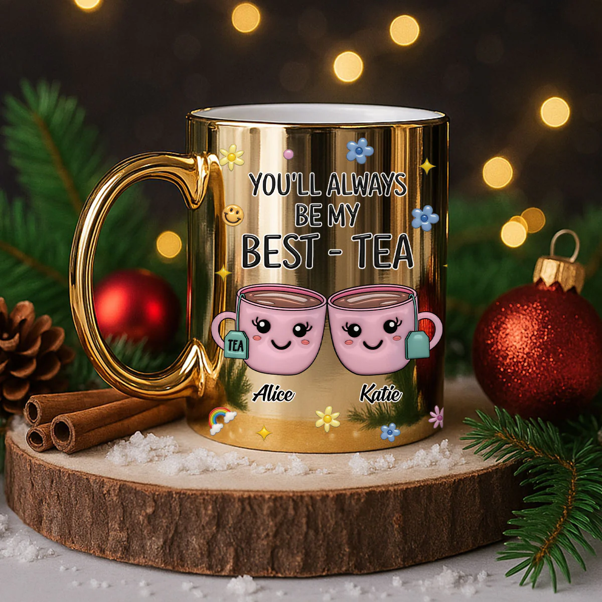 Always Be My Best-Tea - Personalized Custom Metallic Mug